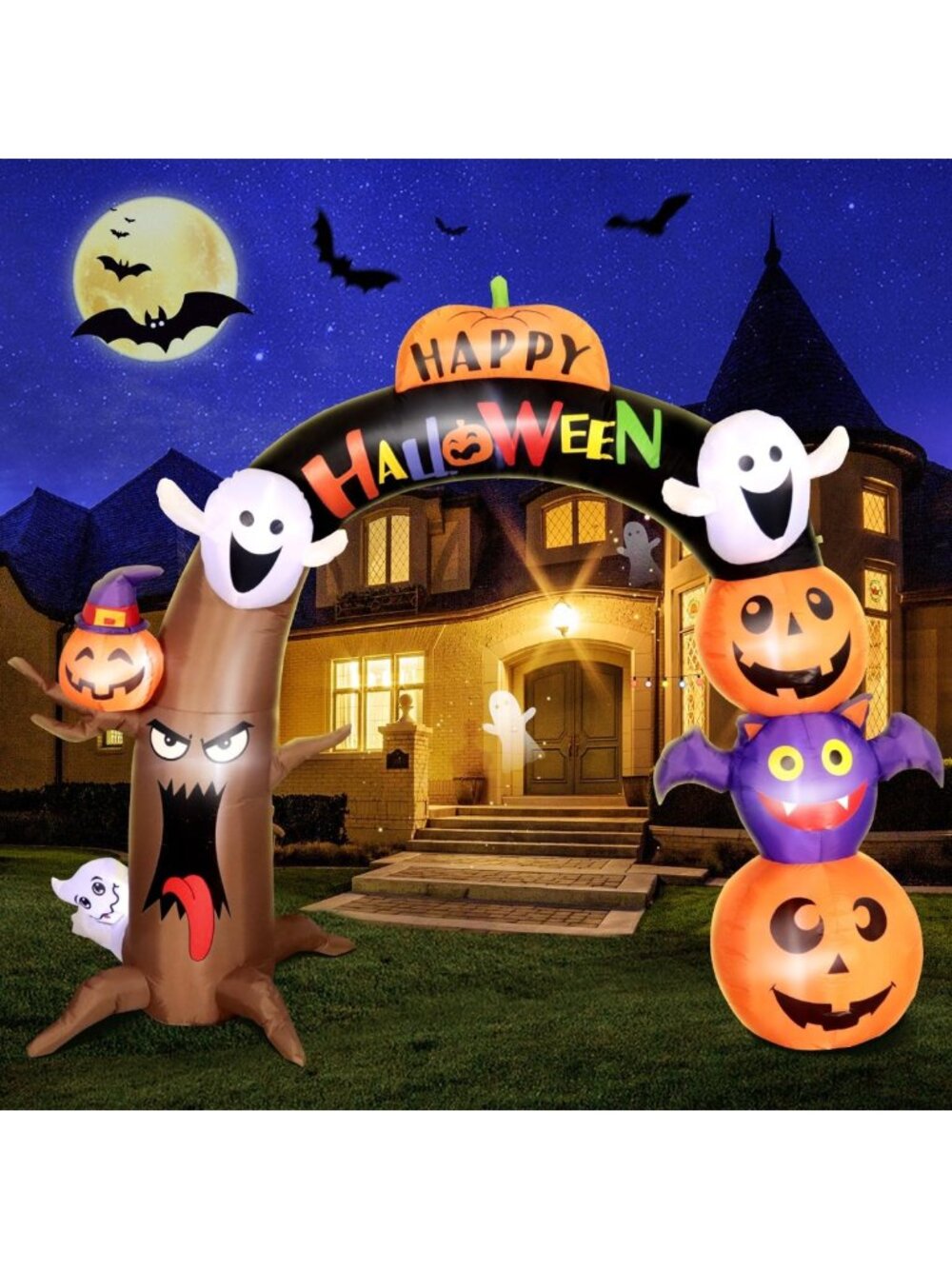 Giant 10FT Halloween Inflatable Dead Tree Arch with LED Lights for Outdoor Decor